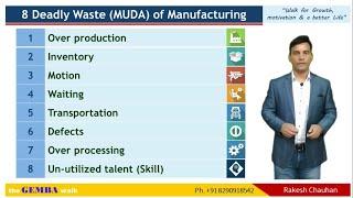 Waste Elimination/ 8 Manufacturing Waste / 8 MUDA's/ Lean Manufacturing / Rakesh Chauhan