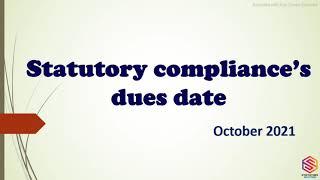 HR Statutory Compliances Oct 2021 | Monthly Labour laws Compliance Check list | Statutory Solution