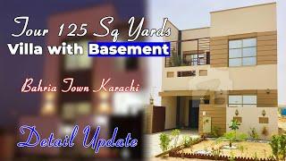 inside tour 125 sq yards villa with basement | house construction in bahria town karachi