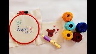 How to embroidering use punch needle - Embroider pen Tutorial- review pen embroidery