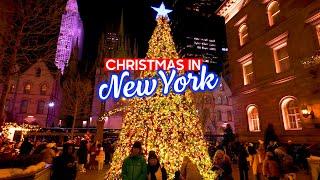 Christmas Walk in NEW YORK - Holiday Season 2024 - Walking Tour 4K