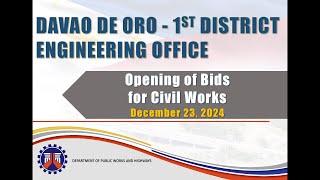 Procurement Livestream for DPWH Davao de Oro, 1st DEO on December 23, 2024 (PART 2)