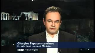 Greece might consider a Dual currency to avoid 'Grexit'. Newsnight with G Papconstantinou