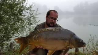 Carp fishing on lake Trebež (Samobor, Croatia)