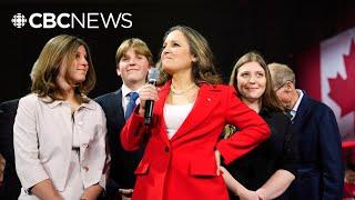 Liberals are in ‘excellent position’ to win next election, Freeland says after Carney’s win