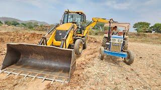 JCB 3DX Fully Loading Mud in Swaraj Tractor Trolley | Mahindra 275 Di Tractor | Mud Loading Tractor