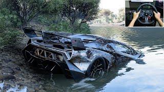 Rebuilding Lamborghini Veneno Forza Horizon 5 Logitech G29 Stering Wheel Gameplay