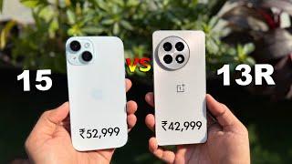 iPhone 15 vs OnePlus 13R Detailed Comparison & Review | Which Gives Most Value in 2025? (HINDI)