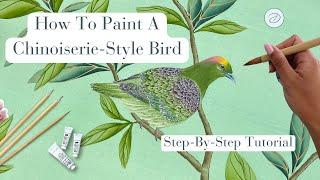 How To Paint A Chinoiserie or Chinese Wallpaper Style Bird!