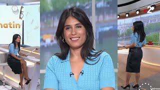 Émilie Tran Nguyen sexy en jupe en cuir dans Télématin sur France 2 le 18 Juin 2024