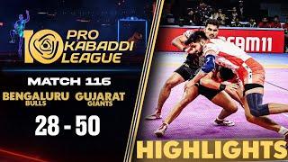 Gujarat Giants Make It To Top 6 with Win Over Bengaluru Bulls | PKL 10 Highlights Match #116