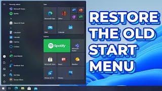 How to restore to the old Start Menu in Windows 11