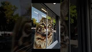 Giant Cat Illusion... Creative Storefront Cat Decoration !