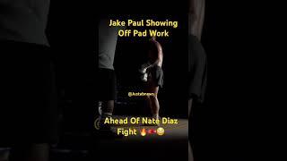 Jake Paul Showing Off Pad Work Ahead Of Nate Diaz Fight #youtubeboxing