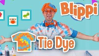 Blippi Learns About Colors For Toddlers and Makes Tie Dye T-Shirts | Educational Videos For Kids