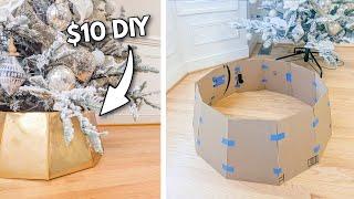 How to Make a Gorgeous DIY Christmas Tree Collar for Super Cheap