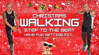 CHRISTMAS HIIT CARDIO WALKING STEP PARTY WORKOUT- Fun and Upbeat