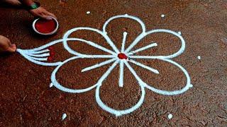 Aadivelli special flowers kolam|5*3 aadi kiruthigai kolam|aadipooram kolam|Beautiful rangoli