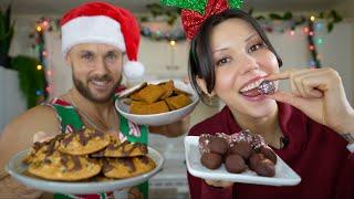 3 Delicious Vegan Christmas Treats | Gingerbread Cookies, Truffles & Fruitcake Cookies! 