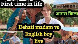 जिंदगी में first time I talked to English boy ।।Agra fort।। Agra।। conversation with a English boy