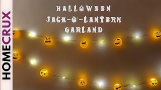 DIY Jack-o'-Lantern Light-up Garland From Ping Pong Balls This Halloween | Under$15 Crafts