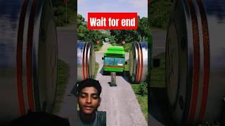 Red and Green Bus Bollards Crash #6 #beamng #bus #beamngdrive #shorts