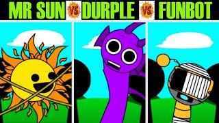 Incredibox Sprunki definitive but mix DURPLE (PURPLE)vs FUNBOT vs MR SUN in all phase different