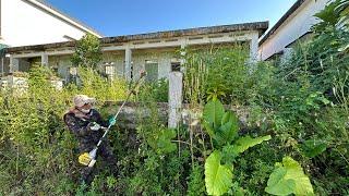 Incident Cleaning Poor Teachers' Dormitory Cutting Overgrown Grass Clean Front Yard Transformation