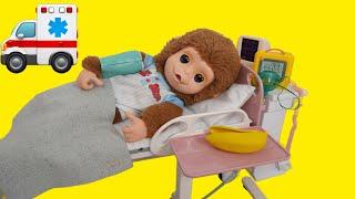 Baby Monkey Afternoon Routine breaks his arm and goes to the hospital in Ambulance