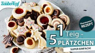  GENIALER Plätzchenteig im Thermomix®: 5 verschiedene Plätzchen aus nur 1 Teig |Thermomix® Rezept