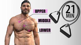 Resistance Band Chest Workout - Works Upper, Middle, and Lower Chest