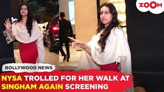 Nysa Devgan TROLLED for her walk at Singham Again screening; gets COMPARED to Malaika Arora!