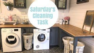 SATURDAY CLEANING TASK | CLEAN WITH ME | LAUNDRY ROOM TOUR | CLEANING ROUTINE