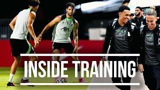 Inside Training: Liverpool land and train in Singapore | Crossbar challenge, rondos & more