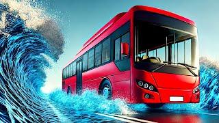 Can a BUS Escape a FLOOD?! - BeamNG