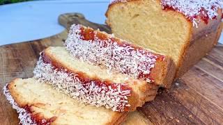 JAM & COCONUT LOAF RECIPE - EASY HOMEMADE SPONGE - How To Make