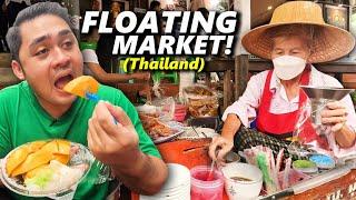 Thailand Floating Market FOOD Tour Eating 10 Thai Street Food on a BOAT!