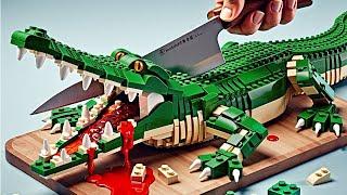 Hunting vs Making Perfect WILD CROCODILE IRL Challege || Lego cooking stop motion vs asmr