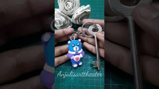 Air Dry Clay Teddy Bear Keychain DIY #shortsvideo #youtubeshorts #shorts