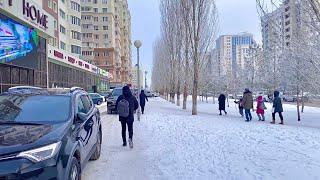 Walking tour Astana | Winter in Asia | Capital of Kazakhstan (Asian people)