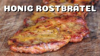 HONIG SENF ROSTBRÄTEL - SO geht SCHWEINENACKEN - STEAKS vom GRILL - deutsches BBQ-Video - 0815BBQ