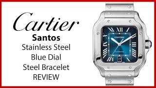 ▶Cartier Santos Blue Dial Stainless Steel Bezel & Bracelet 40mm - REVIEW WSSA0030