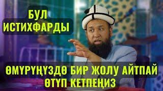 БУЛ ИСТИХФАРДЫ ӨМҮРҮҢҮЗДӨ БИР ЖОЛУ АЙТПАЙ ӨТҮП КЕТПЕҢИЗ /Максат ажы Токтомушев/ ЖАЛАЛ-АБАД