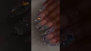 Beautiful bling stiletto nails #nailsinspiration #nails2022