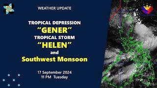 Press Briefing: TD Gener #GenerPH TS Helen #HelenPH 11:00 PM Update September 17, 2024 - Tuesday