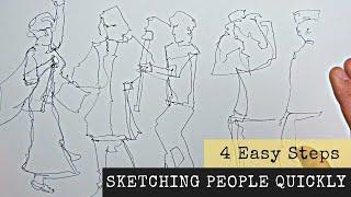 How to Sketch People Quickly - In FOUR simple steps