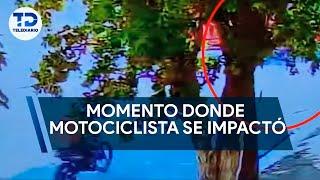 Filtran momento exacto cuando motociclista se impactó; perdió la vida a las horas