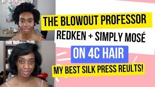 Following the Blowout Professor routine on 4c hair| Redken and SIMPLY MOSE heat protectant Results