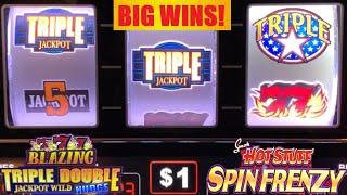 INCREDIBLE RUN! Win after WIN on Blazing 777 Triple Double Jackpot Wild NUDGE!