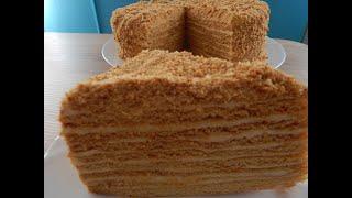 ТОРТ МЕДОВИК С ЗАВАРНЫМ КРЕМОМ   Ну очень вкусно !  HONEY CAKE +ENG Sub